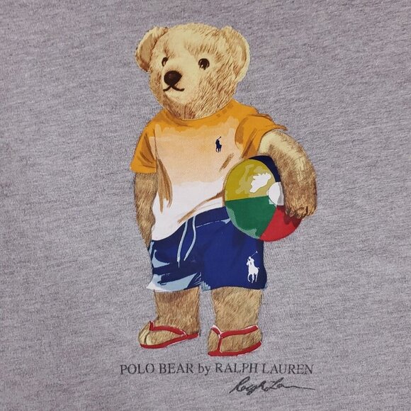 Polo Ralph Lauren Mens Size XL Gray Beach Ball Bear Short Sleeve T-Shirt Tee - Picture 4 of 11